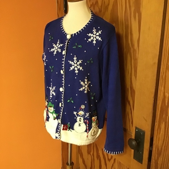 Retro Y2K embroidered beaded Christmas cardigan - Picture 8 of 12